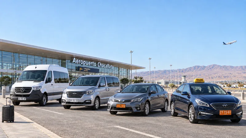 Taxi turismo, taxi ejecutivo, mini van y van frente al Aeropuerto Chacalluta de Arica.